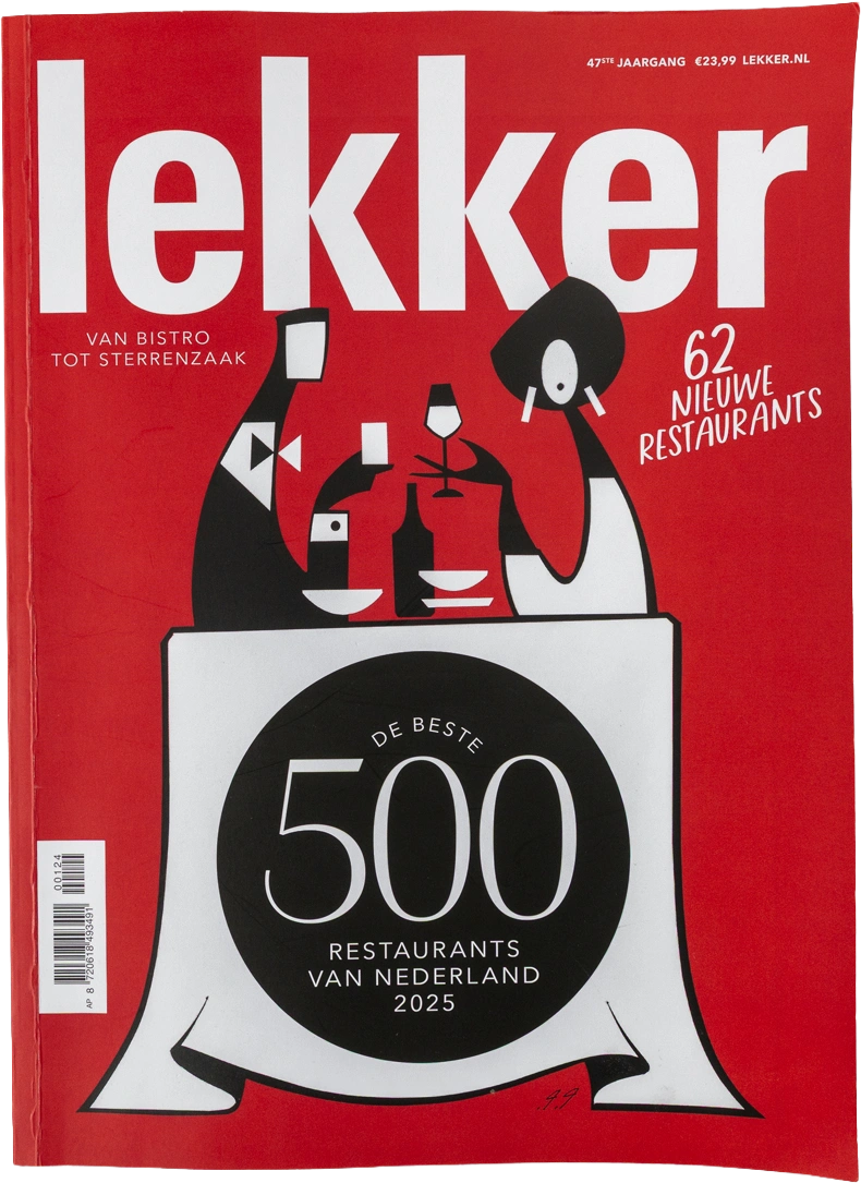 Cover van Lekker 2025, de beste 500 restaurants van Nederland, jaargang 47.